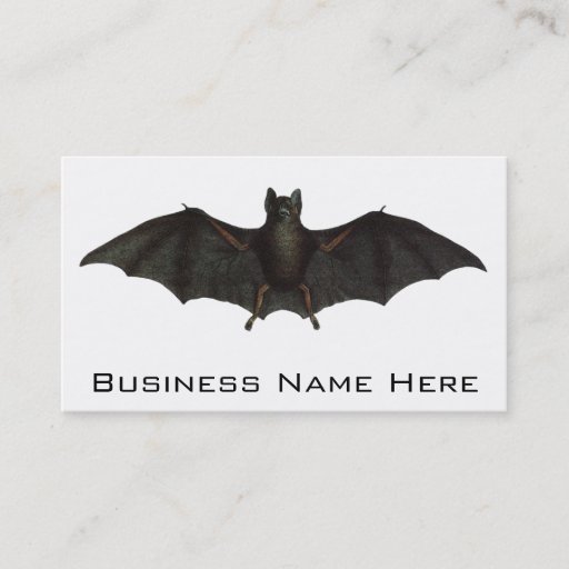 Customizable Bat With Open Wings Business Card Template