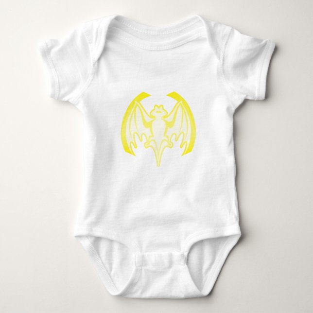 Bat Yellow Inv The MUSEUM Zazzle Gifts Baby Bodysuit (Front)