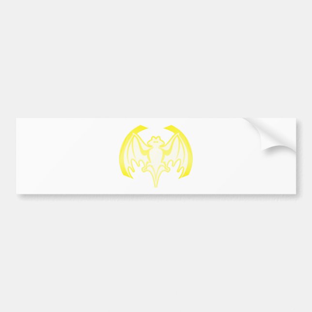 Bat Yellow Inv The MUSEUM Zazzle Gifts Bumper Sticker (Front)