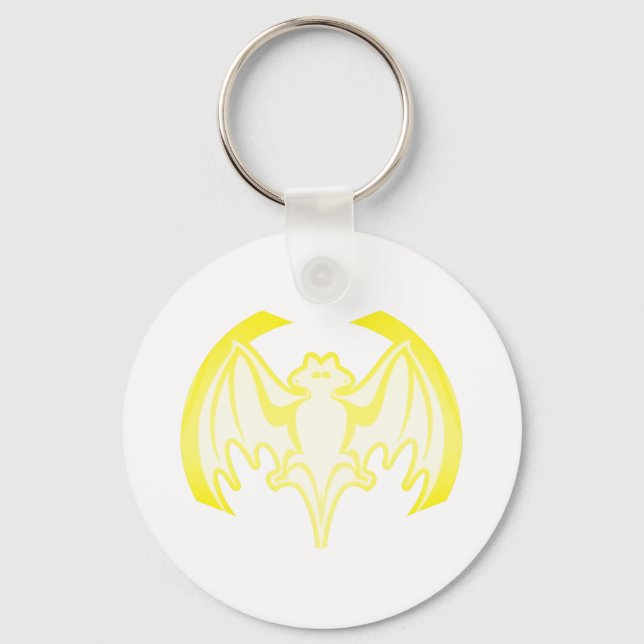 Bat Yellow Inv The MUSEUM Zazzle Gifts Keychain (Front)