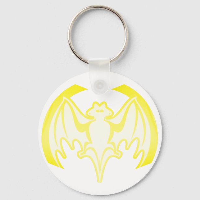 Bat Yellow Inv The MUSEUM Zazzle Gifts Keychain (Front)