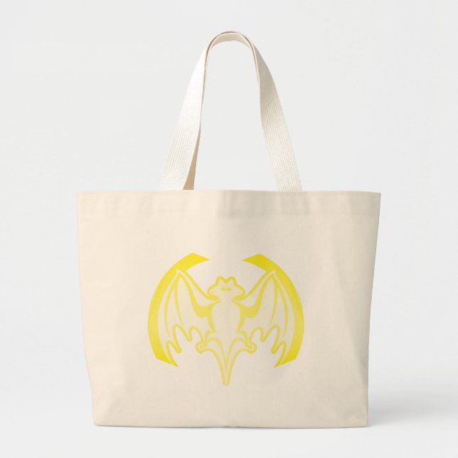 Bat Yellow Inv The MUSEUM Zazzle Gifts Large Tote Bag (Front)