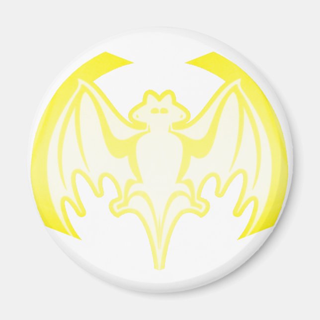 Bat Yellow Inv The MUSEUM Zazzle Gifts Magnet (Front)