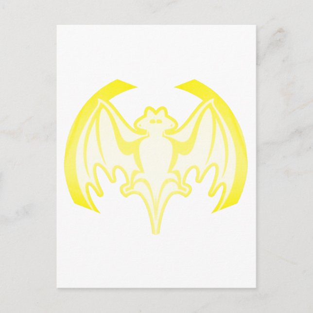 Bat Yellow Inv The MUSEUM Zazzle Gifts Postcard (Front)