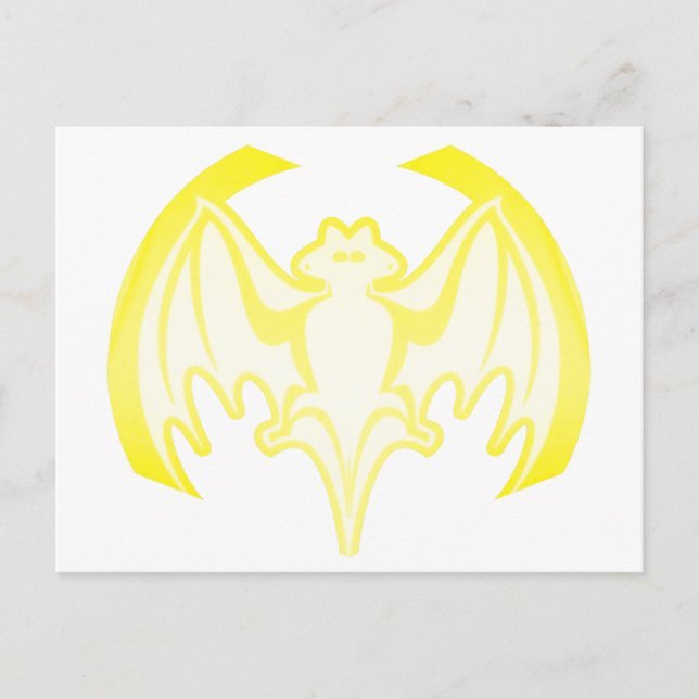 Bat Yellow Inv The MUSEUM Zazzle Gifts Postcard (Front)