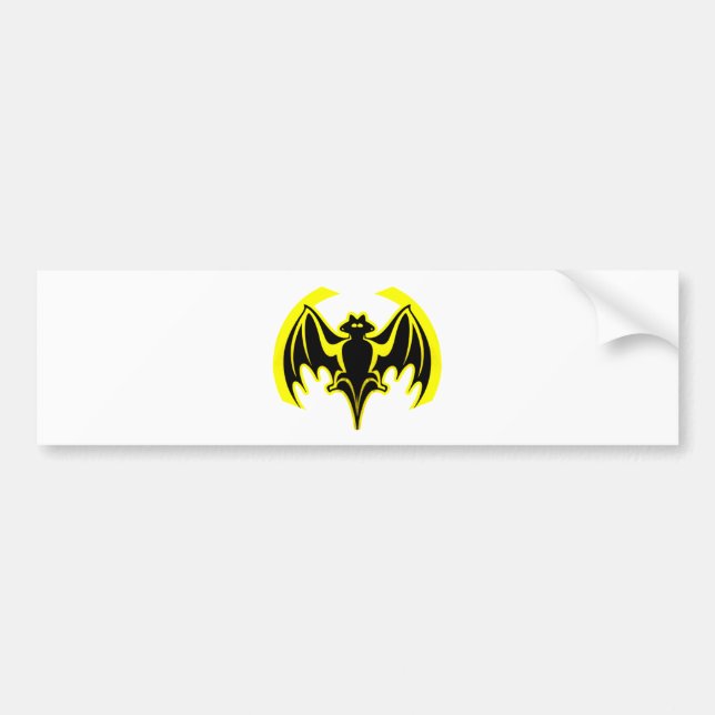 Bat Yellow The MUSEUM Zazzle Gifts Bumper Sticker (Front)