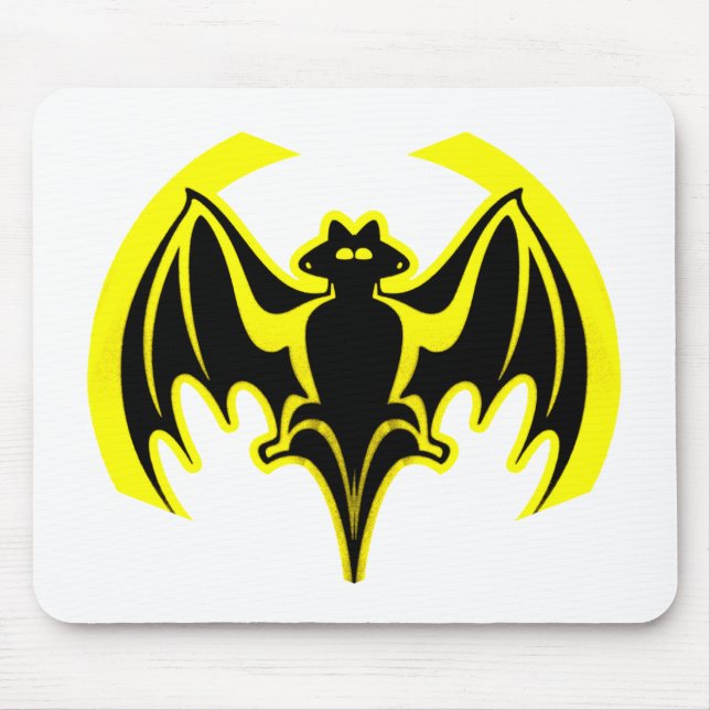 Bat Yellow The MUSEUM Zazzle Gifts Mouse Pad (Front)
