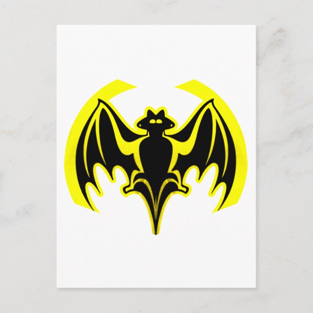 Bat Yellow The MUSEUM Zazzle Gifts Postcard (Front)