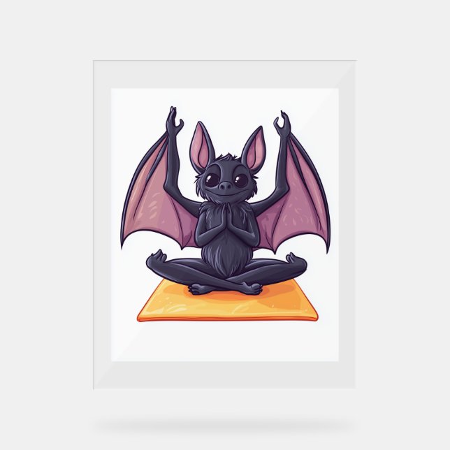 Bat Yoga Flow Acrylic Sign (Front)