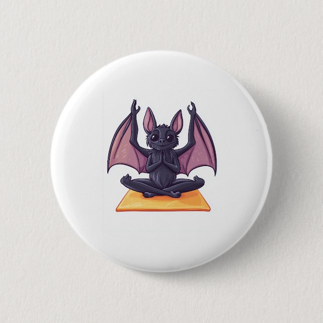 Bat Yoga Flow Button (Front)