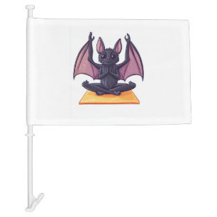 Bat Yoga Flow Car Flag