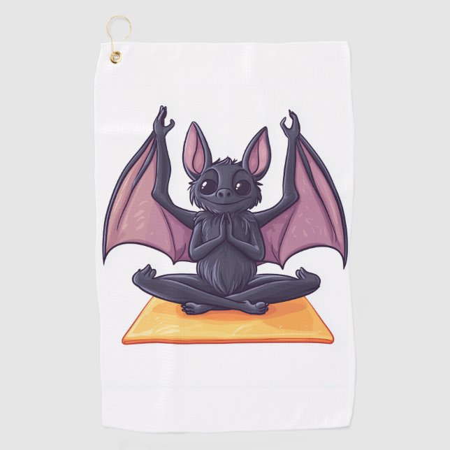 Bat Yoga Flow Golf Towel (Front)