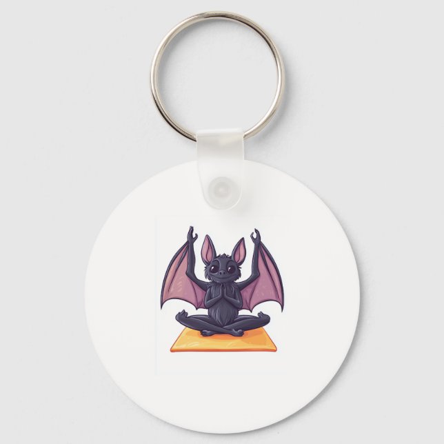 Bat Yoga Flow Keychain (Front)