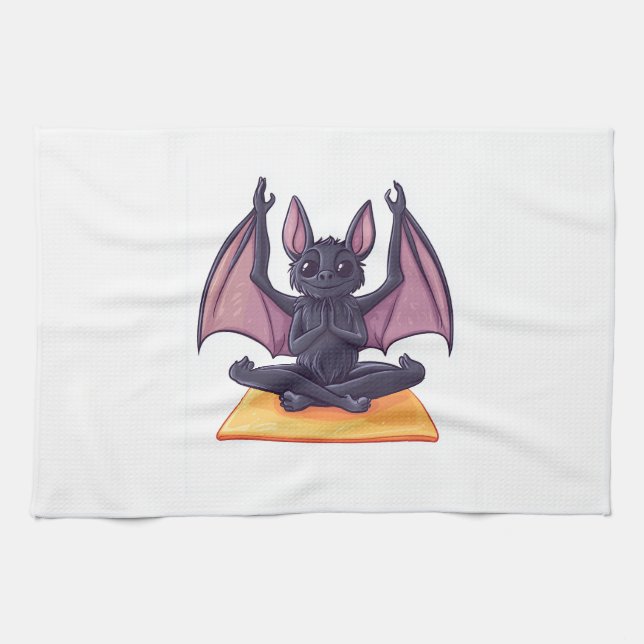 Bat Yoga Flow Kitchen Towel (Horizontal)