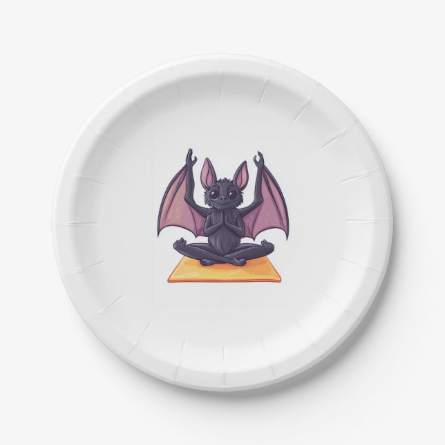 Bat Yoga Flow Paper Plates (Front)