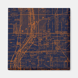 BATAVIA ILLINOIS 1871 MAP FOX RIVER VALLEY MAGNET