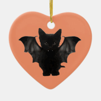 Batcat kitty ceramic ornament