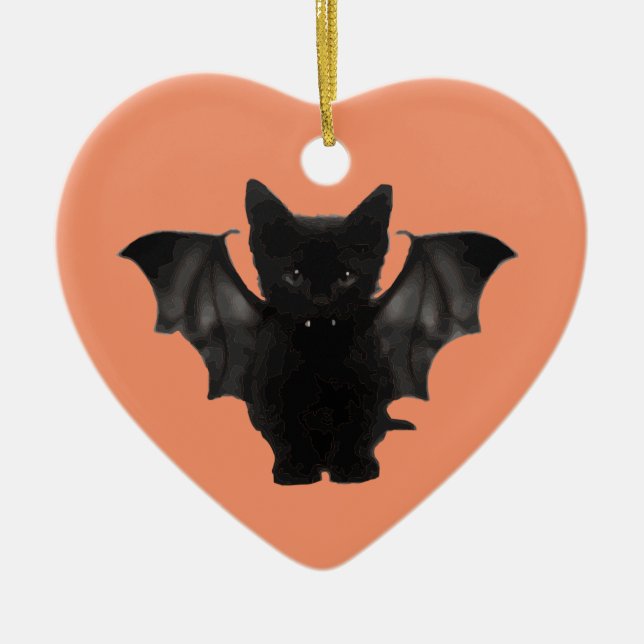 Batcat kitty ceramic ornament (Front)