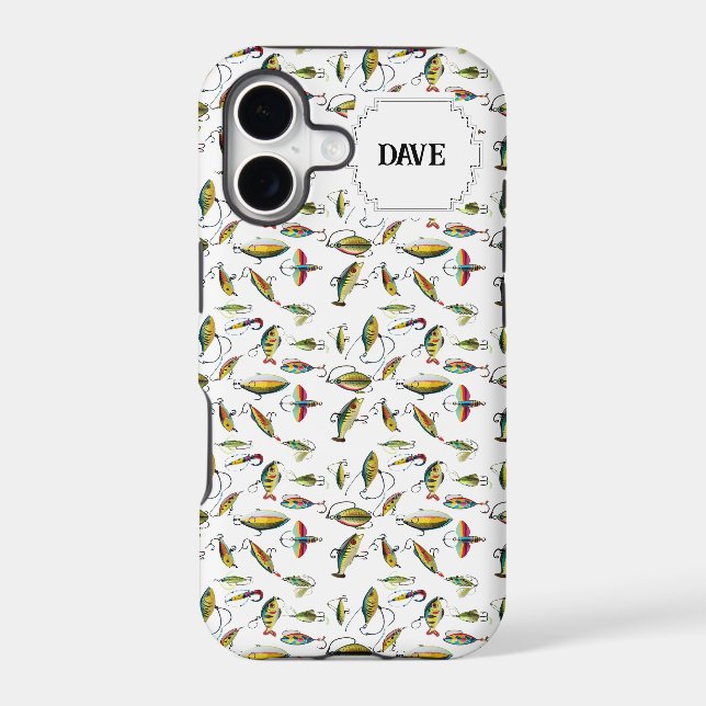 Batch Of Fishing Lures Pattern Customizable Iphone Case (Back)