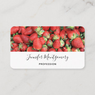 Batch of Red Juicy Strawberries Business Card