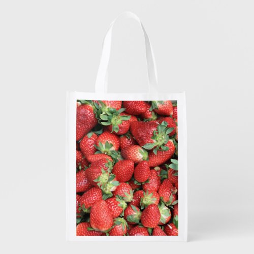 Batch of Red Juicy Strawberries Grocery Bag