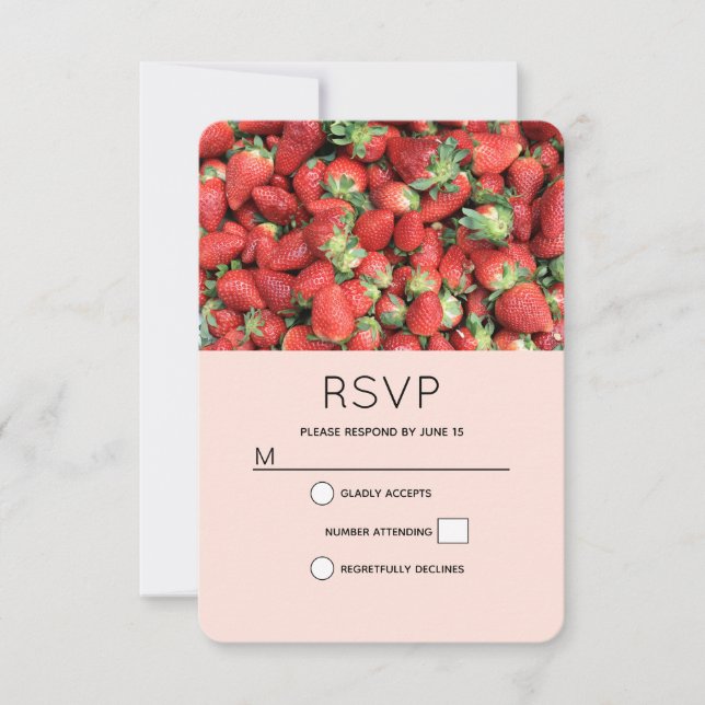 Batch of Red Juicy Strawberries RSVP Card (Front)