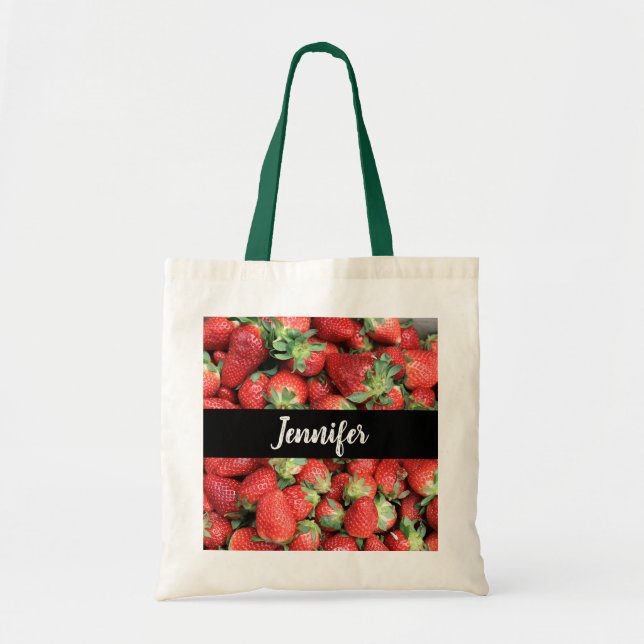 Batch of Red Juicy Strawberries Tote Bag (Front)