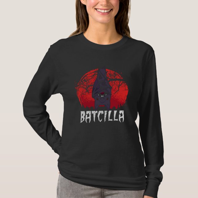 Batcilla Bat Blood Suction Halloween Scary Virus T-Shirt (Front)