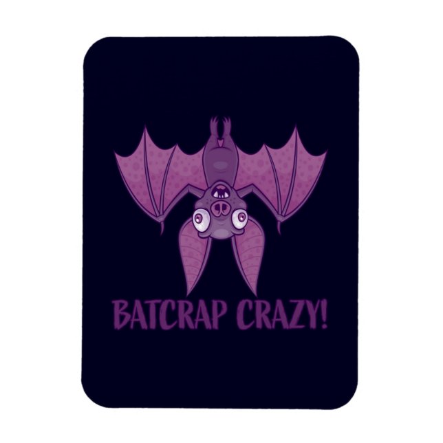 Batcrap Crazy Wacky Cartoon Bat Magnet (Vertical)