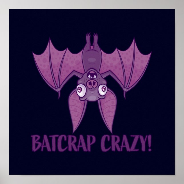 Batcrap Crazy Wacky Cartoon Bat Poster (Front)