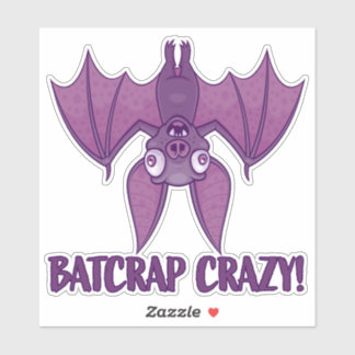 Batcrap Crazy Wacky Cartoon Bat Sticker