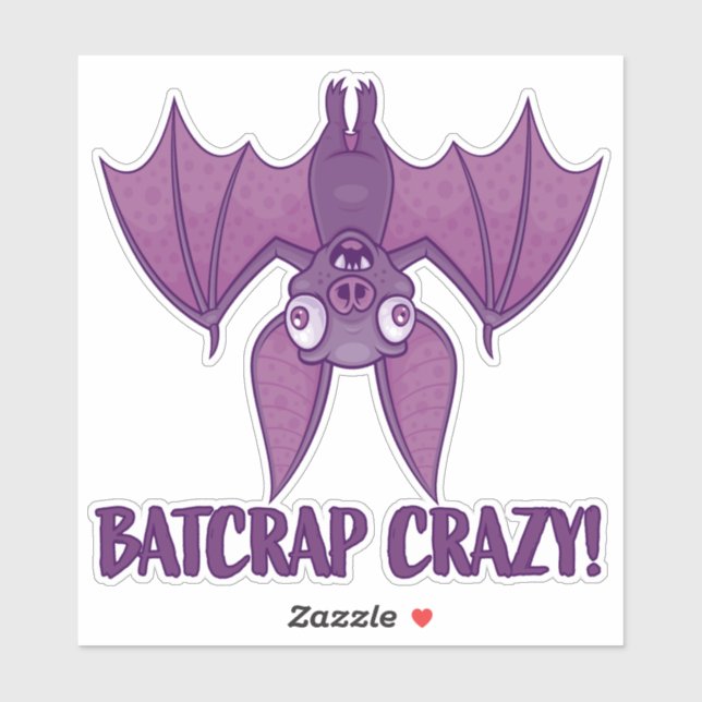Batcrap Crazy Wacky Cartoon Bat Sticker (Sheet)