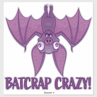 Batcrap Crazy Wacky Cartoon Bat Sticker