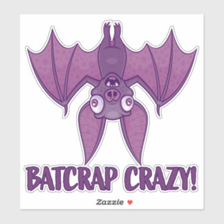Batcrap Crazy Wacky Cartoon Bat Sticker