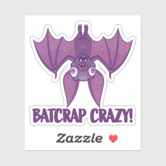 Batcrap Crazy Wacky Cartoon Bat Sticker