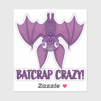 Batcrap Crazy Wacky Cartoon Bat Sticker