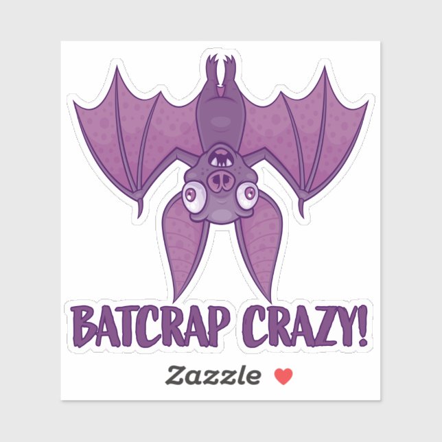 Batcrap Crazy Wacky Cartoon Bat Sticker (Sheet)