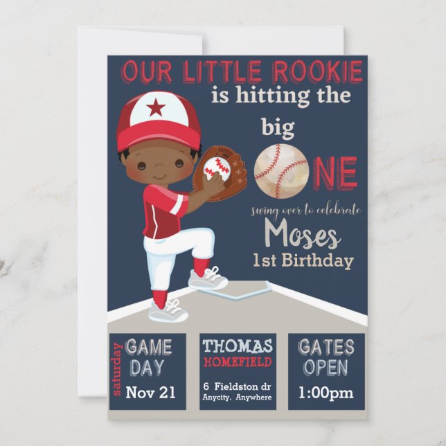 Bater Up Birthday Invitation Card (Front)