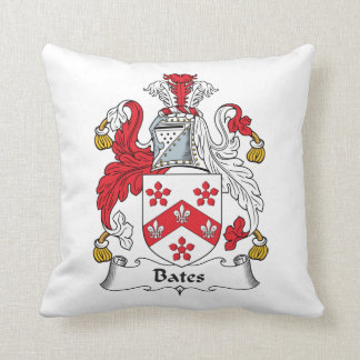Bates Family Crest Throw Pillow