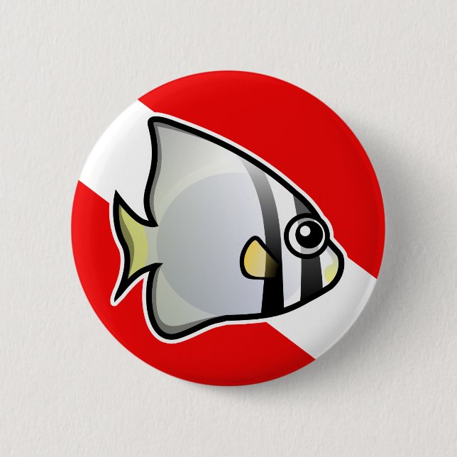 Batfish Dive Flag Button (Front)