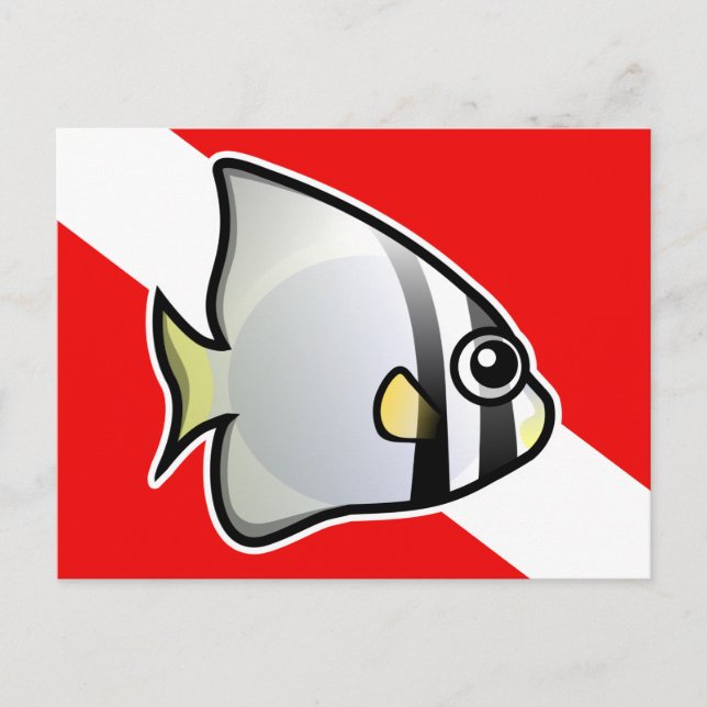 Batfish Dive Flag Postcard (Front)