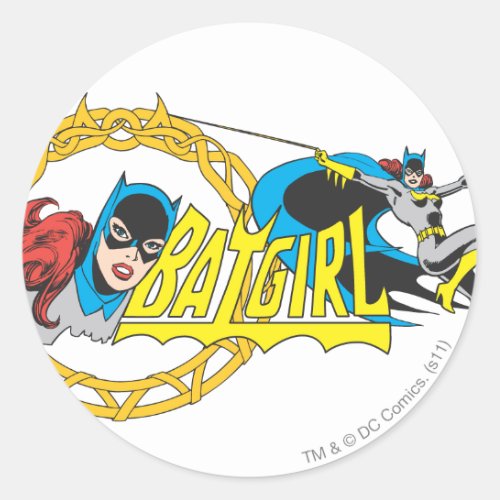 Batgirl Display Classic Round Sticker