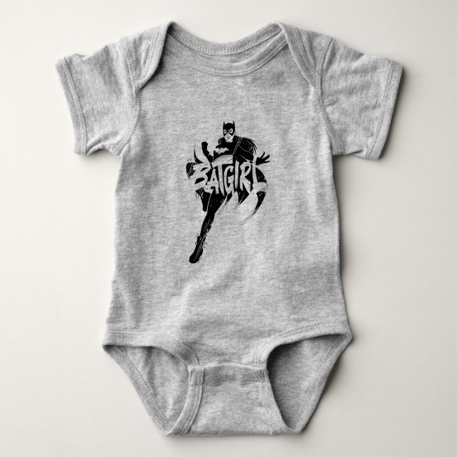 Batgirl Ink Brush Name Baby Bodysuit (Front)