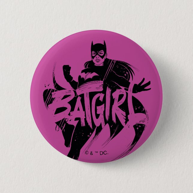 Batgirl Ink Brush Name Button (Front)