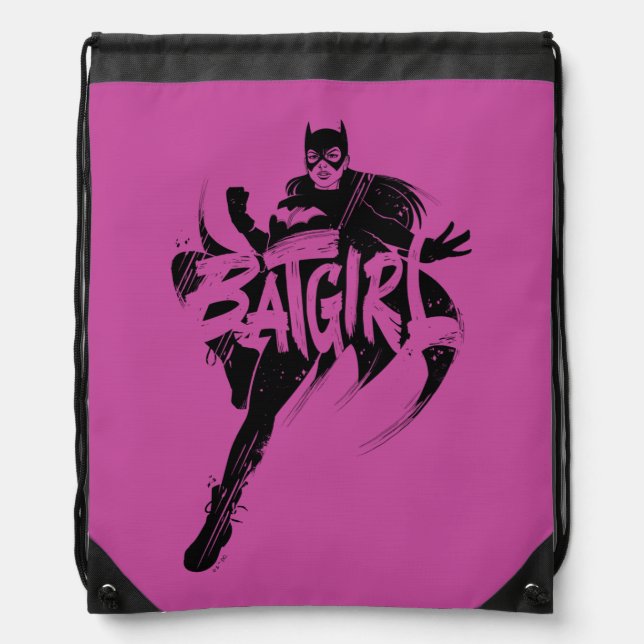 Batgirl Ink Brush Name Drawstring Bag (Front)