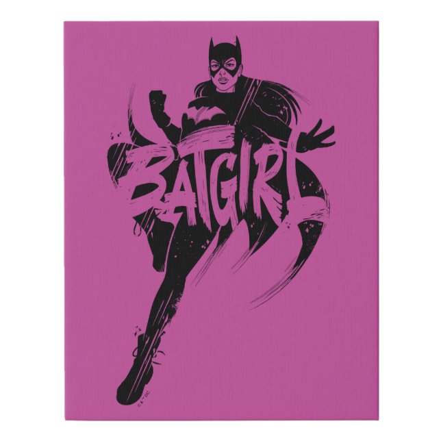 Batgirl Ink Brush Name Faux Canvas Print (Front)