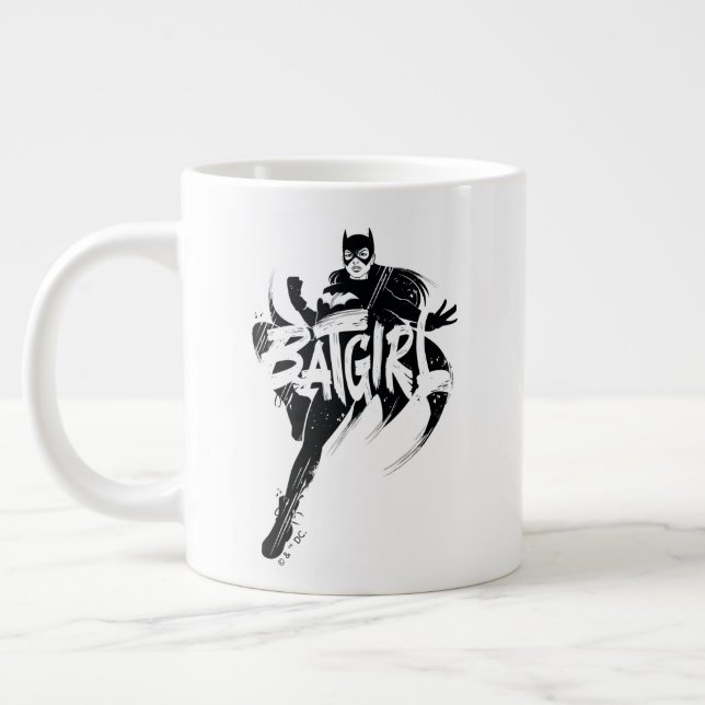 Batgirl Ink Brush Name Giant Coffee Mug (Left)