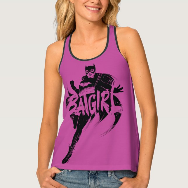 Batgirl Ink Brush Name Tank Top (Front)