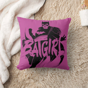 Batgirl Ink Brush Name Throw Pillow