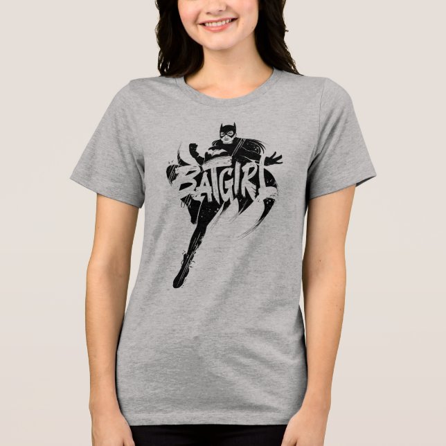 Batgirl Ink Brush Name Tri-Blend Shirt (Front)